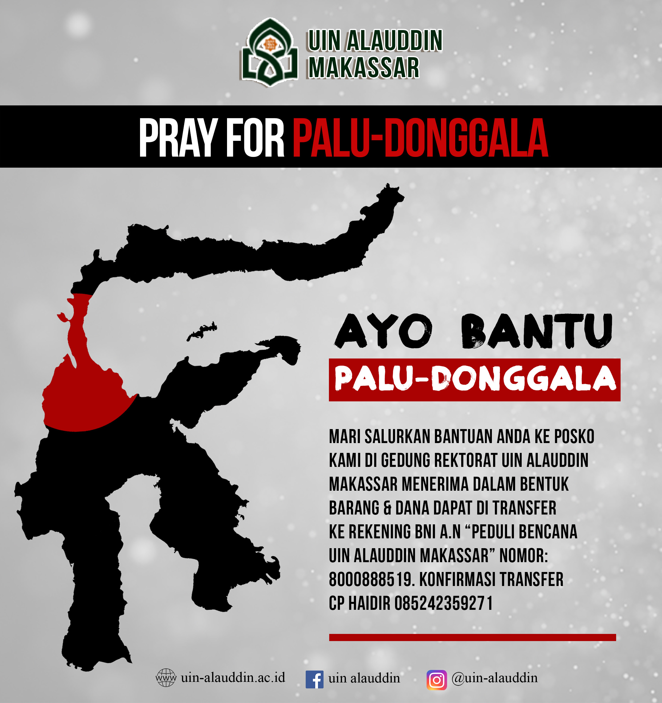 Gambar UIN Alauddin Buka Posko Peduli Bencana Untuk Palu-Donggala